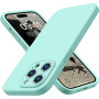 Husa de protectie din silicon pentru Apple iPhone 12, SoftTouch, interior microfibra, Verde Menta