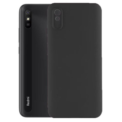 Husa Silicon Silk Touch compatibila cu Xiaomi Redmi 9A, interior catifea, Negru