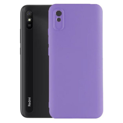 Husa Silicon Silk Touch compatibila cu Xiaomi Redmi 9A, interior catifea, Mov