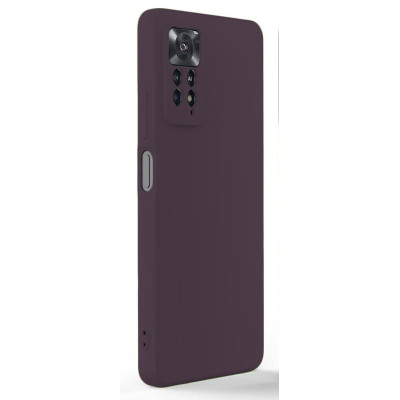 Husa Silicon Silk Touch compatibila cu Xiaomi Redmi Note 11 Pro 5G, interior catifea, Visiniu