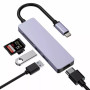 Hub USB cu mufa Tip-C Kaku KSC-274 2xUSB-A, MicroSD, HDMI, Gri