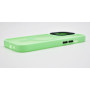 Husa Matte Transparent Silicon compatibil MagSafe pentru iPhone 15 Verde Menta