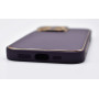 Husa eleganta din piele ecologica cu insertii aurii, Full protection, pentru iPhone 15, Violet