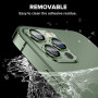 Sticla de protectie camere cu cadru din aluminiu pentru iPhone 15, Verde