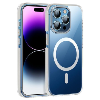 Husa de protectie din policarbonat Hoco Magnetic Dual-Color Case pentru iPhone 15 Pro Max - Alb