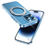 Husa de protectie din policarbonat Hoco Stand Magnetic Case, pentru iPhone 15 - Argintiu