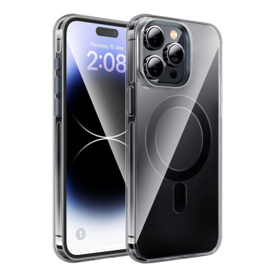 Husa de protectie din silicon Hoco Transparent Magnetic Case, pentru iPhone 15 - Negru