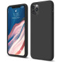 Husa compatibila cu iPhone 11 Pro, ultra slim silicon Negru, cu interior de catifea