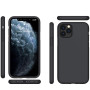 Husa compatibila cu iPhone 11 Pro, ultra slim silicon Negru, cu interior de catifea