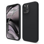 Husa protectie compatibila cu iPhone 12/12 Pro, ultra slim din silicon Negru silk touch, interior din ctifea