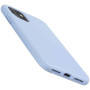 Husa iPhone 11, ultra slim din silicon, silk touch  interior din catifea, Albastru deschis