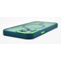 Husa Matte Silicon Camera Protection compatibil MagSafe pentru iPhone 14, Verde Inchis