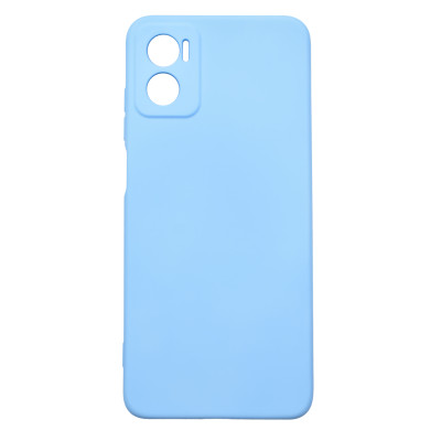 Husa de protectie din silicon pentru Motorola Moto E22, SoftTouch, interior microfibra, Albastru deschis