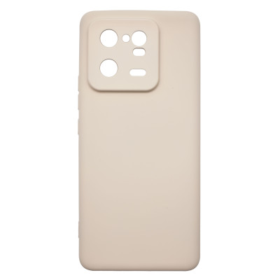 Husa de protectie din silicon pentru Xiaomi 13 Pro, SoftTouch, interior microfibra, Bej