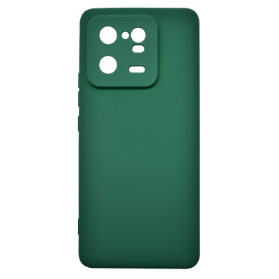 Husa de protectie din silicon pentru Xiaomi 13 Pro, SoftTouch, interior microfibra, Verde Inchis