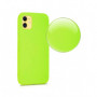 Husa pentru iPhone 11, ultra slim, silk touch Verde Neon, interior din catifea, protectie camera, protectie ecran