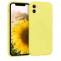 Husa pentru iPhone 11, ultra slim, silk touch Galben, interior din catifea, protectie camera, protectie ecran