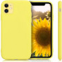 Husa pentru iPhone 11, ultra slim, silk touch Galben, interior din catifea, protectie camera, protectie ecran