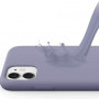 Husa pentru iPhone 11 Pro, ultra slim, silk, interior din catifea, protectie camera, protectie ecran, Mov