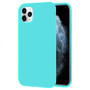 Husa pentru iPhone 11 Pro, ultra slim, silk touch, interior din catifea, protectie camera, protectie ecran, Turcoaz