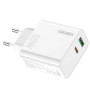 Incarcator Retea Dual Port Kakusiga KSC-934, Fast Charging 65W, 1xUSB-C, 1xUSB-A, Alb