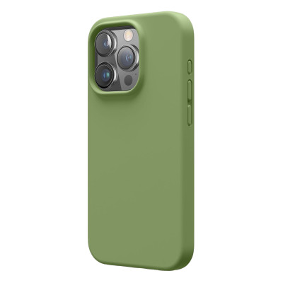 Husa de protectie din Silicon cu Microfibra la interior compatibila iPhone 15, Verde Olive