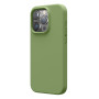 Husa de protectie din Silicon cu Microfibra la interior compatibila iPhone 15, Verde Olive