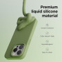 Husa de protectie din Silicon cu Microfibra la interior compatibila iPhone 15, Verde Olive