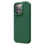 Husa de protectie din Silicon cu Microfibra la interior compatibila iPhone 15, Verde inchis