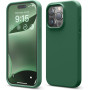 Husa de protectie din Silicon cu Microfibra la interior compatibila iPhone 15, Verde inchis