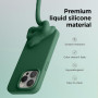 Husa de protectie din Silicon cu Microfibra la interior compatibila iPhone 15, Verde inchis