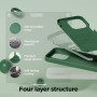 Husa de protectie din Silicon cu Microfibra la interior compatibila iPhone 15, Verde inchis