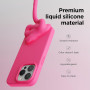 Husa de protectie din Silicon cu Microfibra la interior compatibila iPhone 15, Roz Neon