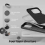 Husa de protectie din Silicon cu Microfibra la interior compatibila iPhone 15, Negru