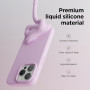 Husa de protectie din Silicon cu Microfibra la interior compatibila iPhone 15, Lilac