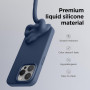 Husa de protectie din Silicon cu Microfibra la interior compatibila iPhone 15, Albastru inchis