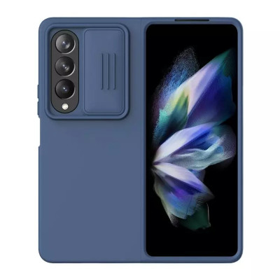 Husa Protectie Nillkin Camshield Silky Silicone Series pentru Samsung Galaxy Z Fold4, Albastru