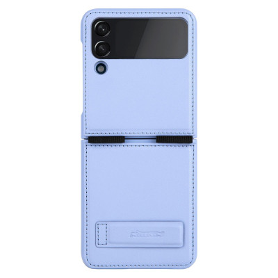 Husa Protectie Nillkin Qin Series Piele Ecologica pentru Samsung Galaxy Z Flip4, Albastru