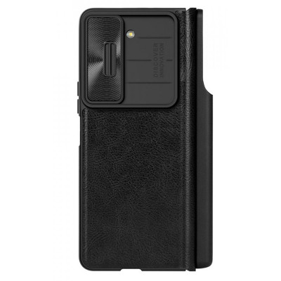 Husa Protectie Nillkin Qin Series Piele Ecologica pentru Samsung Galaxy Z Fold5, Negru