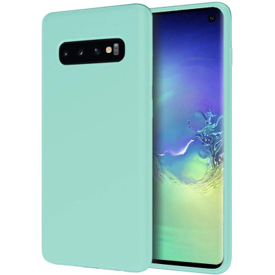 Husa Samsung Galaxy S10 Plus, ultra slim, silicon Albastru, cu interior de catifea, silk touch