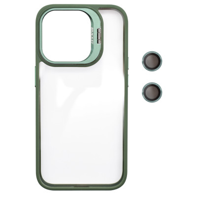 Husa Protectie din Policarbonat cu stativ si protectie camere, pentru iPhone 11, Verde