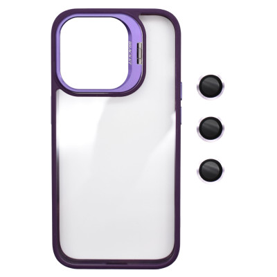 Husa Protectie din Policarbonat cu stativ si protectie camere, pentru iPhone 11 Pro Max, Violet