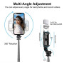 Selfie Stick Q07 trepied Bluetooth cu lumina LED, Negru