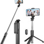 Selfie Stick Q07 trepied Bluetooth, Negru