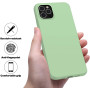 Husa protectie pentru iPhone 12 Pro , ultra slim din silicon Verde,silk touch, interior din catifea