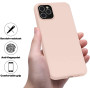 Husa protectie pentru iPhone 12 Pro , ultra slim din silicon Roz,silk touch, interior din catifea