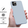 Husa protectie pentru iPhone 12 Pro , ultra slim din silicon Mov,silk touch, interior din catifea