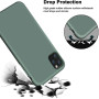 Husa protectie pentru iPhone 11 Pro Max, ultra slim din silicon, silk touch, interior din catifea, Verde inchis