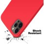 Husa protectie pentru iPhone 12 Pro MAX, ultra slim din silicon Rosu,silk touch, interior din catifea