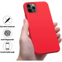 Husa protectie pentru iPhone 12 Pro MAX, ultra slim din silicon Rosu,silk touch, interior din catifea